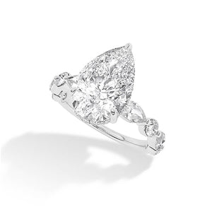 Pear LG Diamond Ring in Rose Gold - Binson Diamonds Antwerp