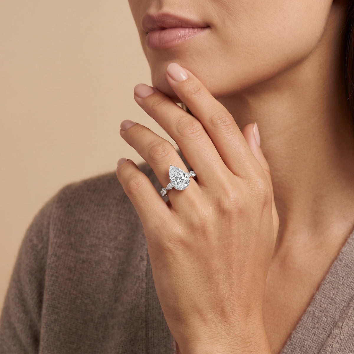 Pear LG Diamond Ring