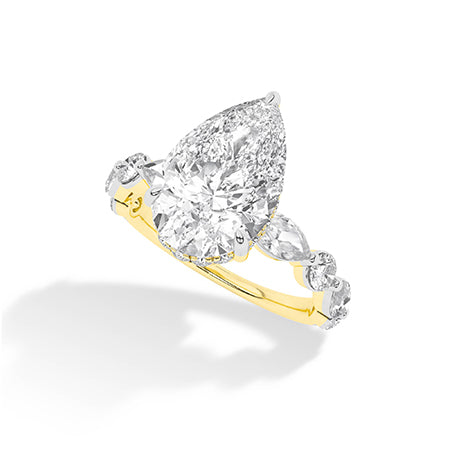 Pear LG Diamond Ring in Rose Gold - Binson Diamonds Antwerp