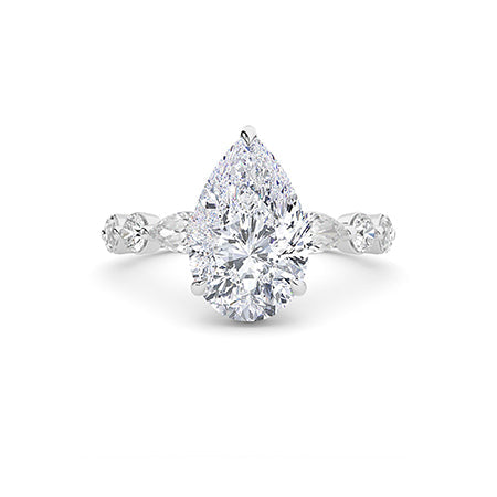 Pear LG Diamond Ring in Rose Gold - Binson Diamonds Antwerp