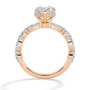 Pear Lab-Grown Diamond Ring in 18K rose gold, front view