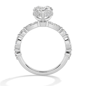 Pear Lab-Grown Diamond Ring in 18K white gold, front view
