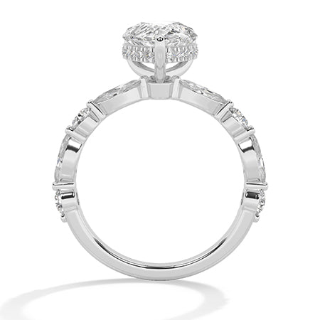 Pear LG Diamond Ring in Yellow Gold - Binson Diamonds Antwerp