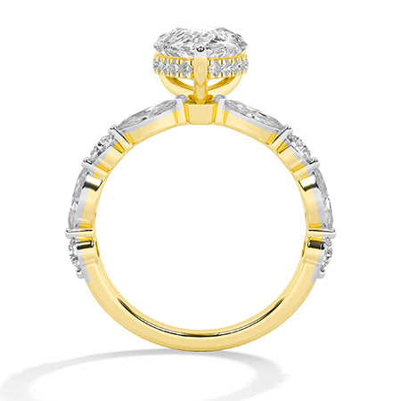 Pear LG Diamond Ring in Rose Gold - Binson Diamonds Antwerp