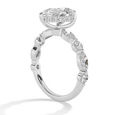 Pear LG Diamond Ring in Rose Gold - Binson Diamonds Antwerp