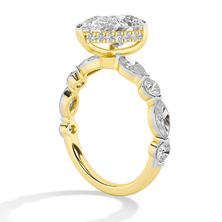 Pear LG Diamond Ring in Rose Gold - Binson Diamonds Antwerp