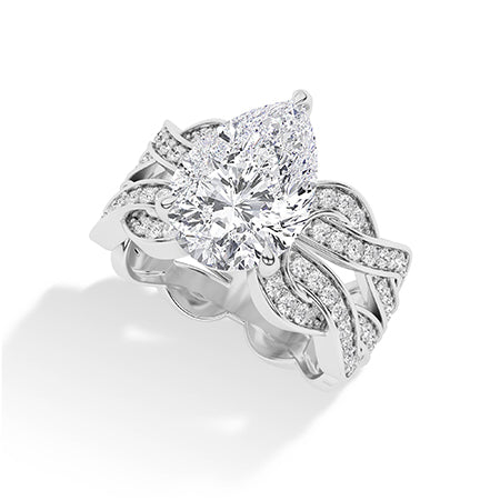 Pear LG Diamond Ring in Yellow Gold - Binson Diamonds Antwerp