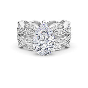 Pear LG Diamond Ring in Yellow Gold - Binson Diamonds Antwerp
