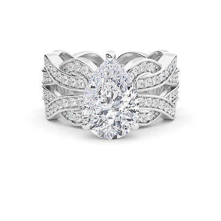 Pear LG Diamond Ring in Yellow Gold - Binson Diamonds Antwerp