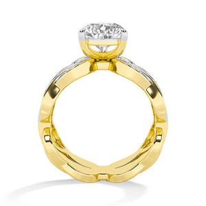 Pear LG Diamond Ring in Yellow Gold - Binson Diamonds Antwerp