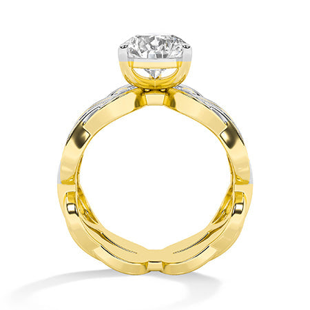 Pear LG Diamond Ring in Yellow Gold - Binson Diamonds Antwerp