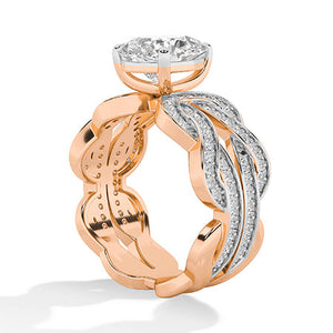 Pear LG Diamond Ring in Yellow Gold - Binson Diamonds Antwerp