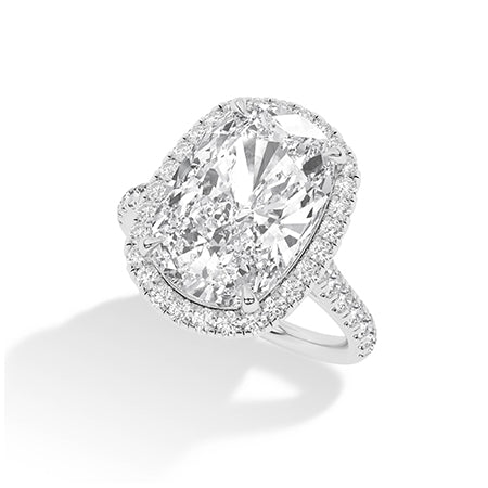 Cushion LG Diamond Ring in Rose Gold - Binson Diamonds Antwerp