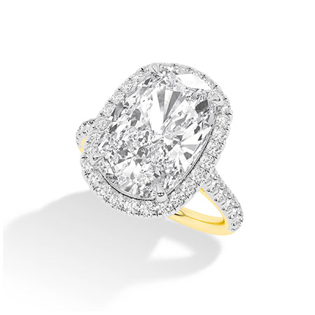 Cushion LG Diamond Ring in Rose Gold - Binson Diamonds Antwerp