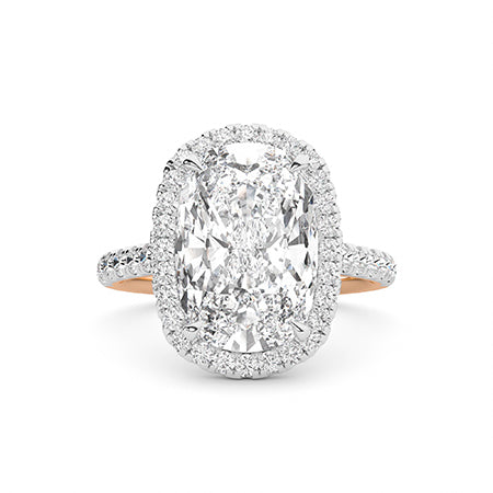 Cushion LG Diamond Ring in Rose Gold - Binson Diamonds Antwerp