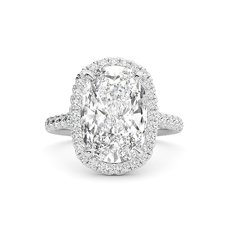 Cushion LG Diamond Ring in Rose Gold - Binson Diamonds Antwerp