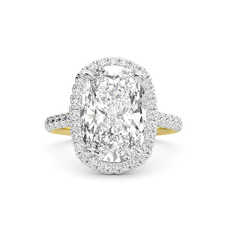 Cushion LG Diamond Ring in Rose Gold - Binson Diamonds Antwerp
