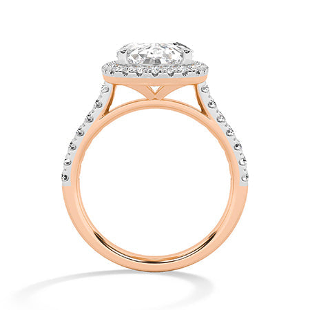 Cushion LG Diamond Ring in Rose Gold - Binson Diamonds Antwerp
