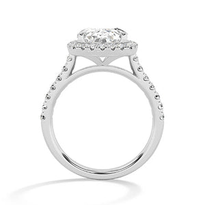 Cushion Lab-Grown Diamond Ring in 18K white gold, front view