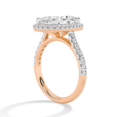 Cushion LG Diamond Ring in Rose Gold - Binson Diamonds Antwerp