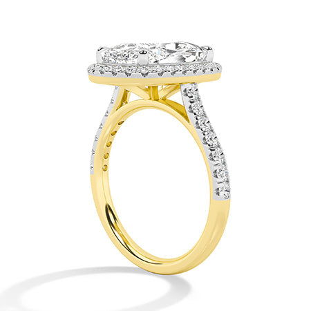 Cushion LG Diamond Ring in Rose Gold - Binson Diamonds Antwerp