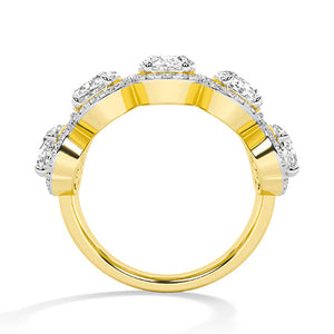Oval Lab-Grown Diamond Ring in 18K yellow gold, front view