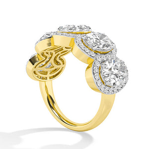 Oval Lab-Grown Diamond Ring in 18K yellow gold, side view