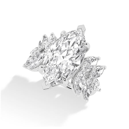 Marquise LG Diamond Ring in White Gold - Binson Diamonds Antwerp