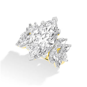Marquise Lab-Grown Diamond Ring in 18K yellow gold, angled view