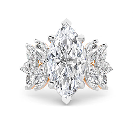 Marquise LG Diamond Ring in White Gold - Binson Diamonds Antwerp