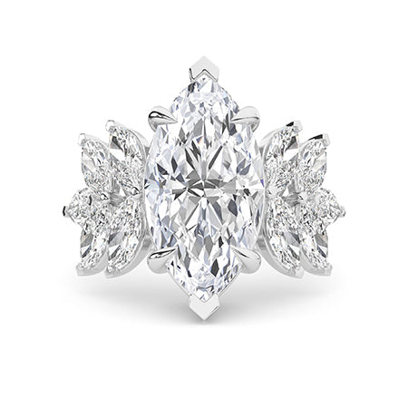 Marquise LG Diamond Ring in White Gold - Binson Diamonds Antwerp