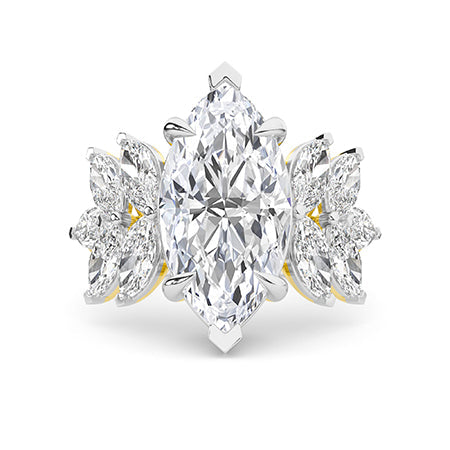 Marquise LG Diamond Ring in White Gold - Binson Diamonds Antwerp