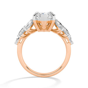 Marquise Lab-Grown Diamond Ring in 18K rose gold, front view