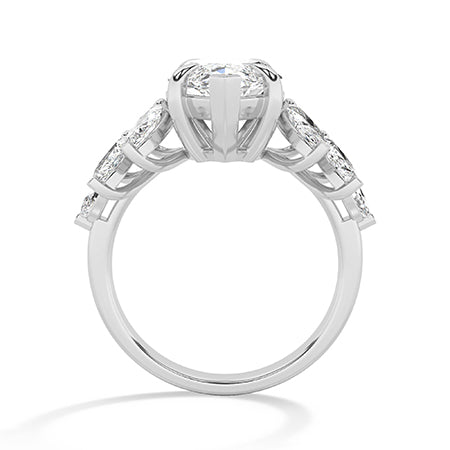 Marquise LG Diamond Ring in White Gold - Binson Diamonds Antwerp