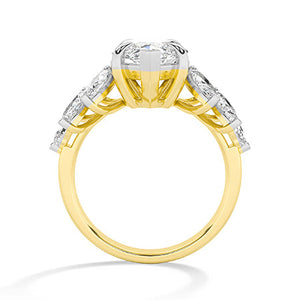 Marquise Lab-Grown Diamond Ring in 18K yellow gold, front view