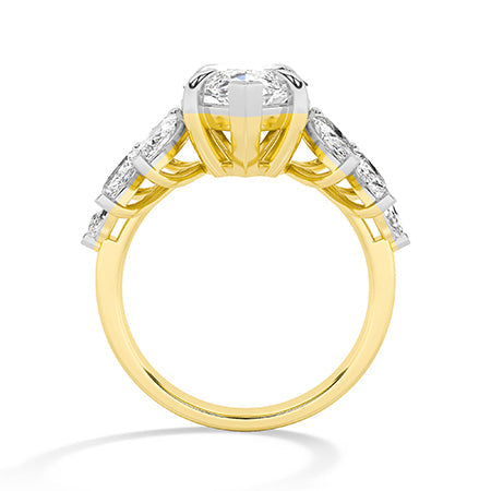 Marquise LG Diamond Ring in White Gold - Binson Diamonds Antwerp