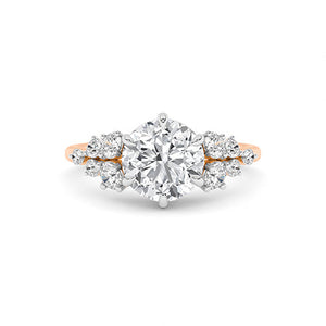 Round Lab-Grown Diamond Ring in 18K rose gold, overhead view | Binson Diamonds