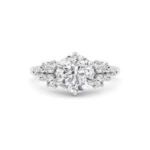 Round Lab-Grown Diamond Ring in 18K white gold, overhead view