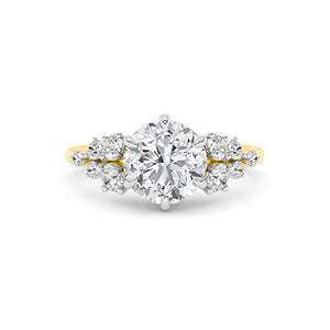 Round Lab-Grown Diamond Ring in 18K yellow gold, overhead view