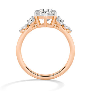 Round Lab-Grown Diamond Ring in 18K rose gold, front view