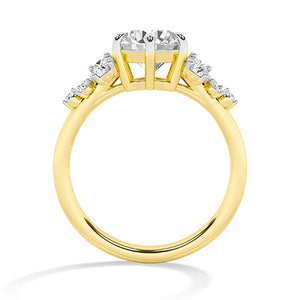 Round Lab-Grown Diamond Ring in 18K yellow gold, front view