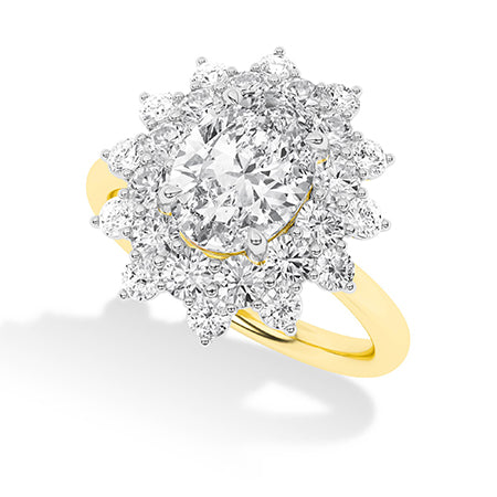 Round LG Diamond Ring in Yellow Gold - Binson Diamonds Antwerp