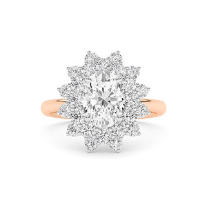Round Lab-Grown Diamond Ring in 18K rose gold, overhead view