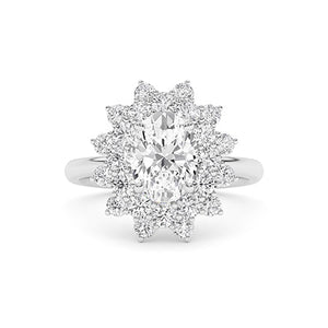 Round Lab-Grown Diamond Ring in 18K white gold, overhead view