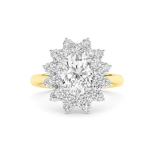 Round Lab-Grown Diamond Ring in 18K yellow gold, overhead view | Binson Diamonds