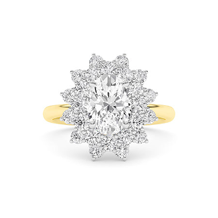 Round Lab-Grown Diamond Ring in 18K yellow gold, overhead view | Binson Diamonds