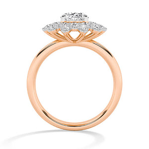 Round Lab-Grown Diamond Ring in 18K rose gold, front view