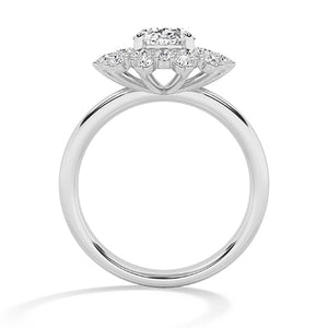 Round Lab-Grown Diamond Ring in 18K white gold, front view