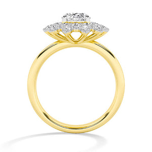 Round Lab-Grown Diamond Ring in 18K yellow gold, front view