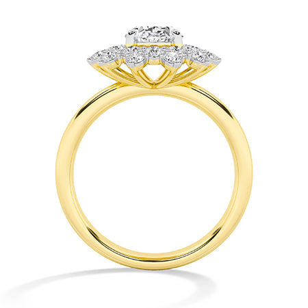 Round LG Diamond Ring in Yellow Gold - Binson Diamonds Antwerp